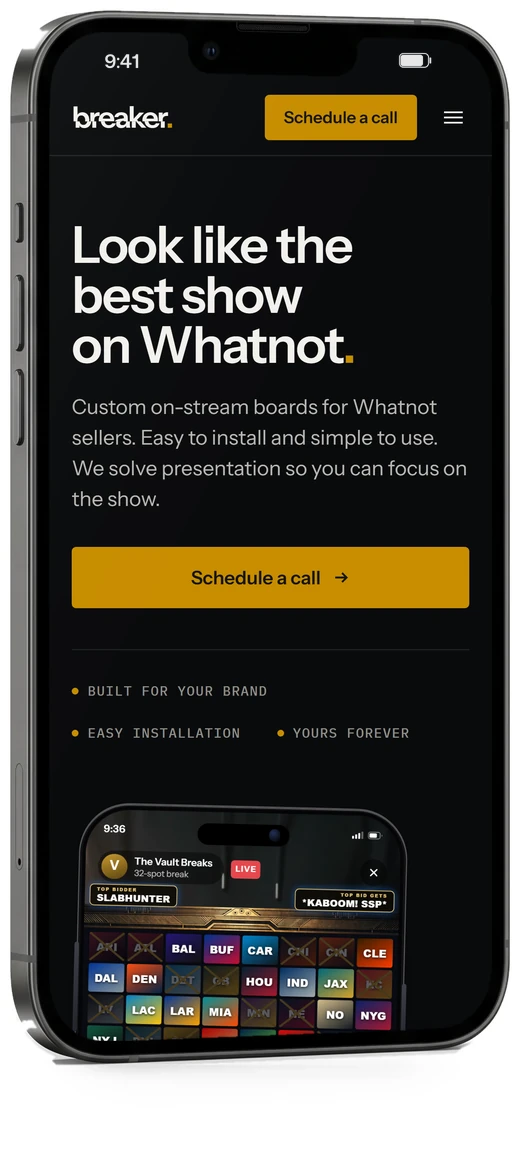 A phone showing a client app