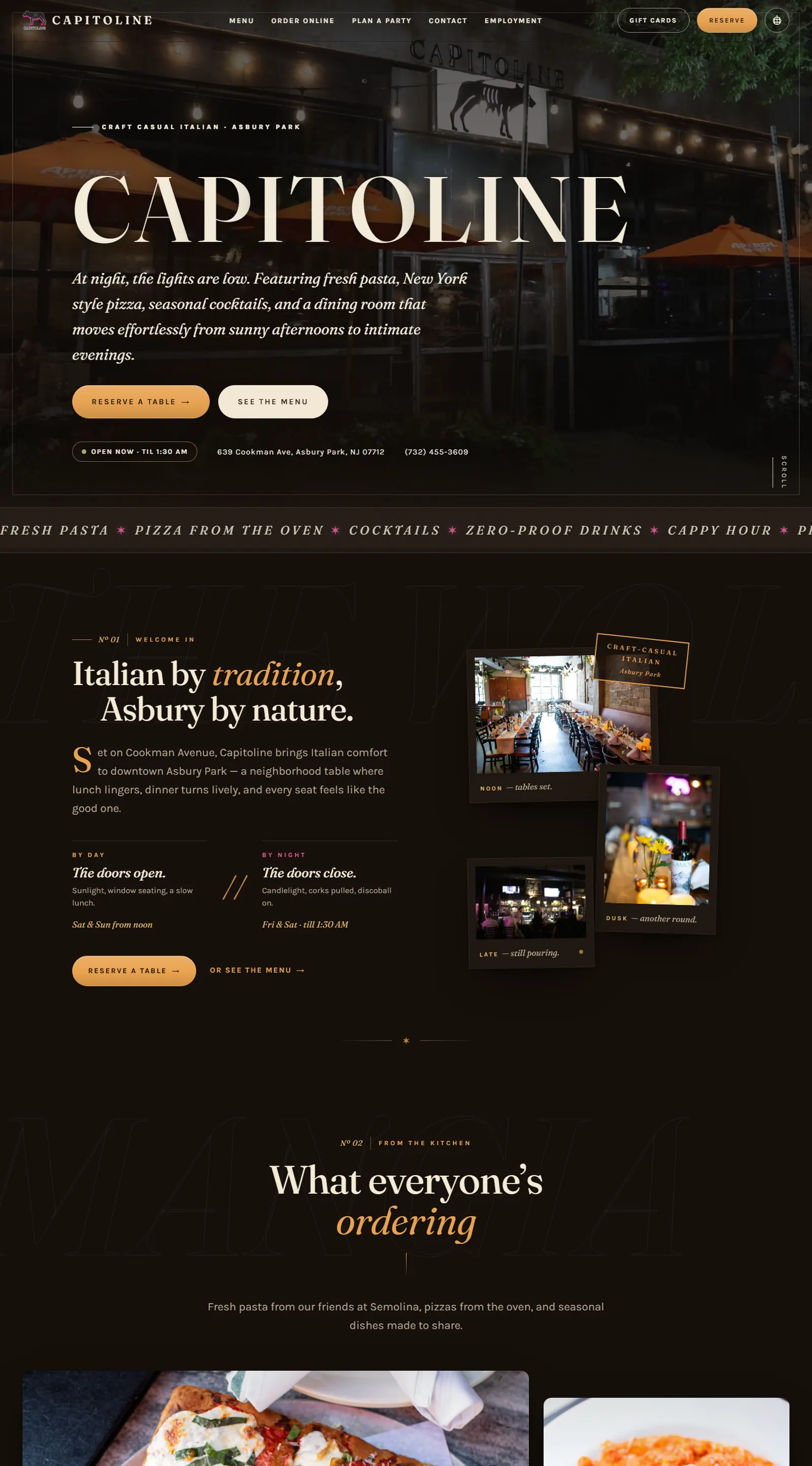 The Capitoline website on a desktop screen