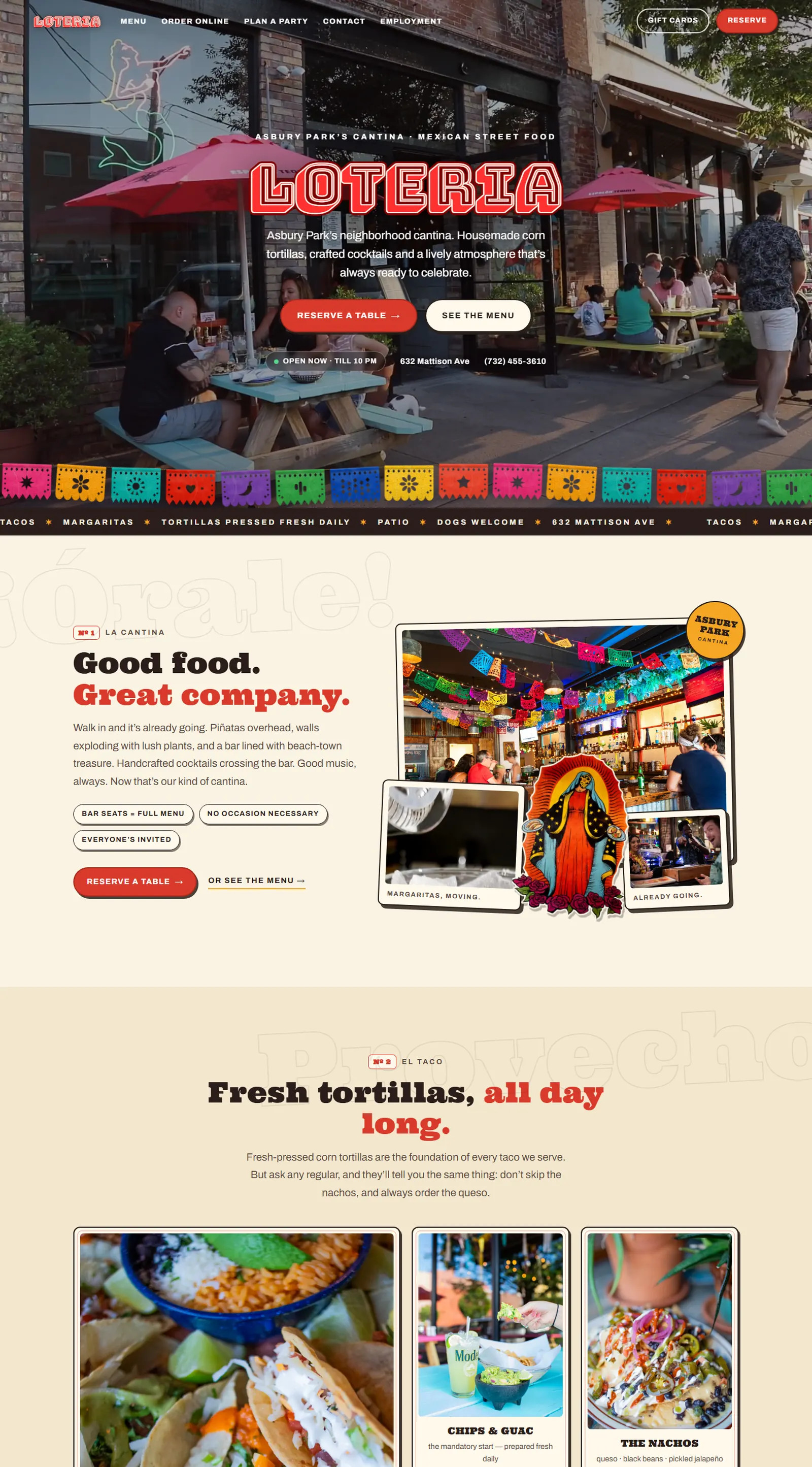 The Lotería website on a desktop screen